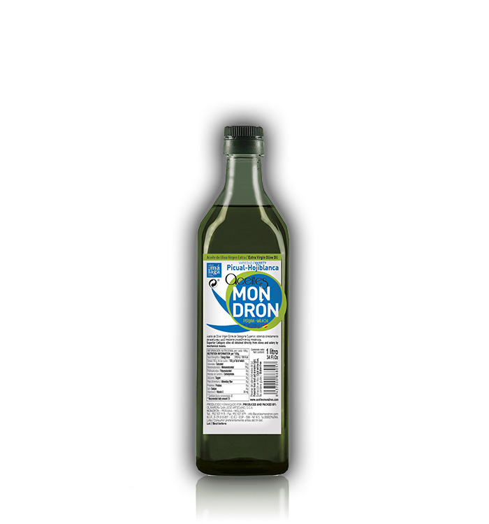 Aceite de Oliva Mondrón Virgen Extra PICUAL-HOJIBLANCO  1L . Pet (Campaña 21-22)
